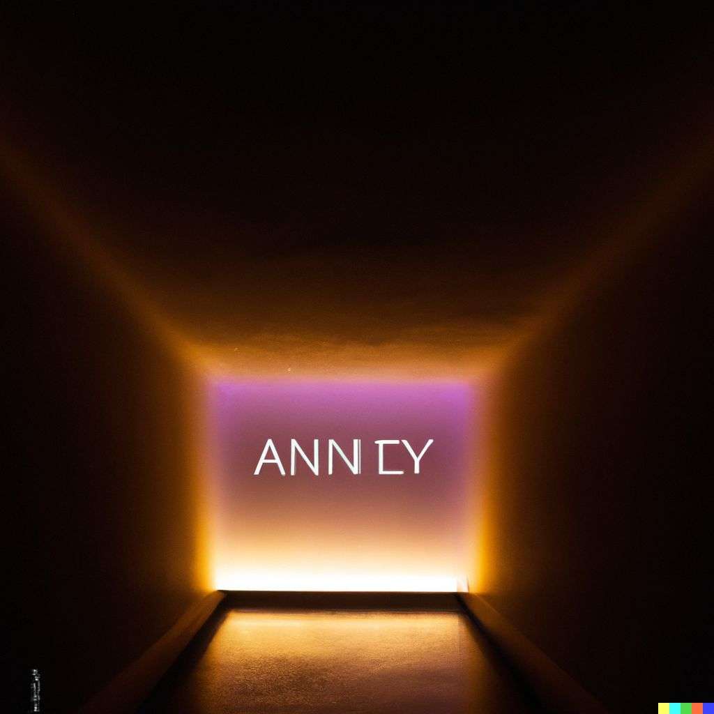 a representation of anxiety in a light installation by James Turrell, photograph